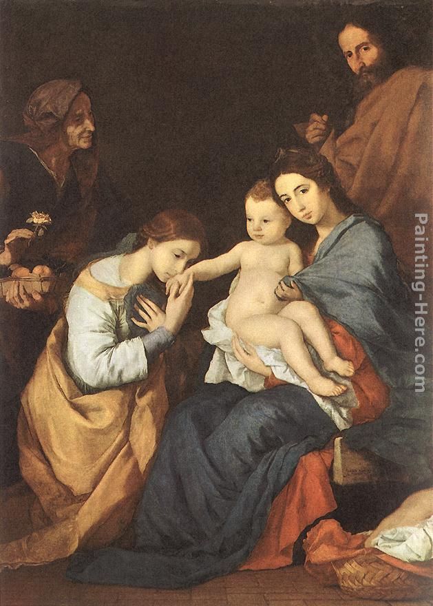 The Holy Family with St Catherine painting - Jusepe de Ribera The Holy Family with St Catherine art painting